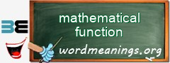 WordMeaning blackboard for mathematical function